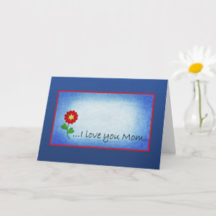 Small Red Flower Love Mother's Day Card