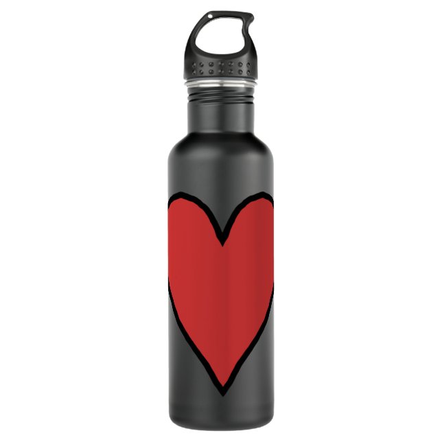 Small Red Heart of Love 10 710 Ml Water Bottle (Front)