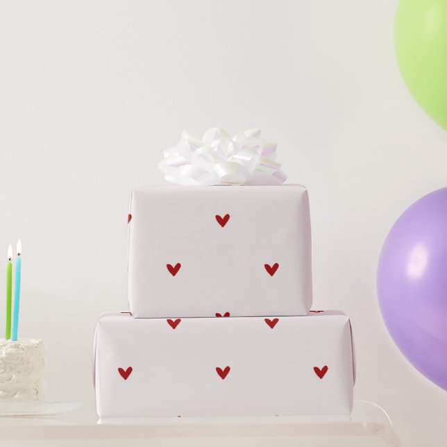 Small red hearts wrapping paper (Party Gifts)