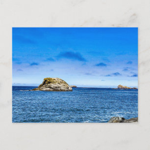 Small Rocky Island Ocean Seascape Peaceful View Postcard