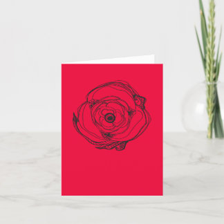 Small Rose Drawing & Poem Card
