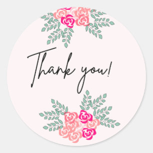 Small Roses Thank You Sticker