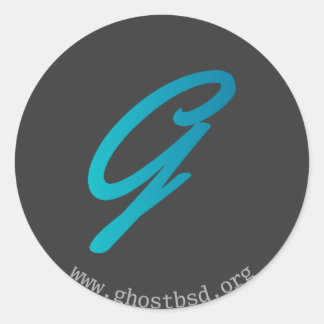Small round GhostBSD.org sticker