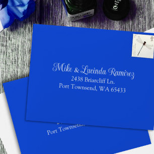 Small Royal Blue, Pre-addressed Quinceanera RSVP Envelope
