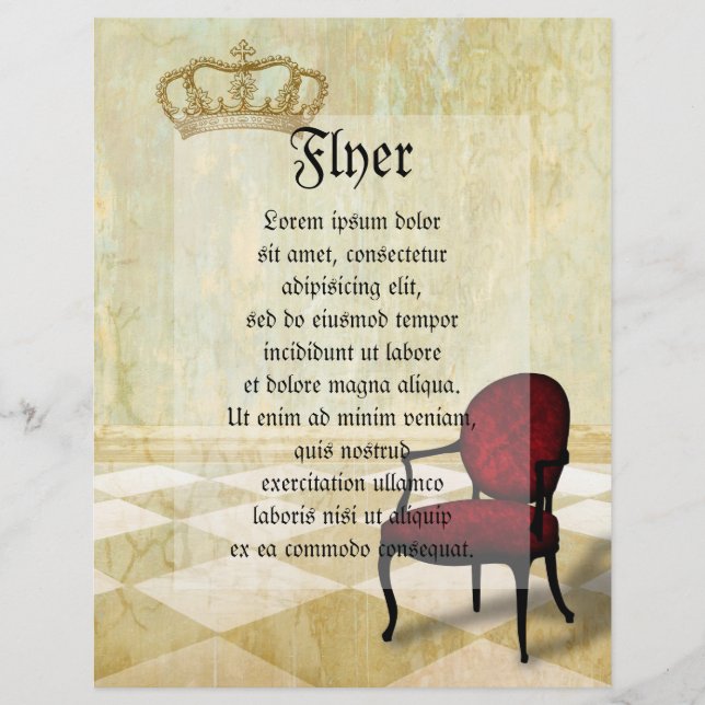 Small Royal Chair with Crown Flyer (Front)