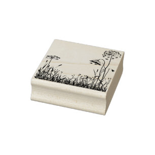 Small Rubber Stamp - Wild Flowers Meadow