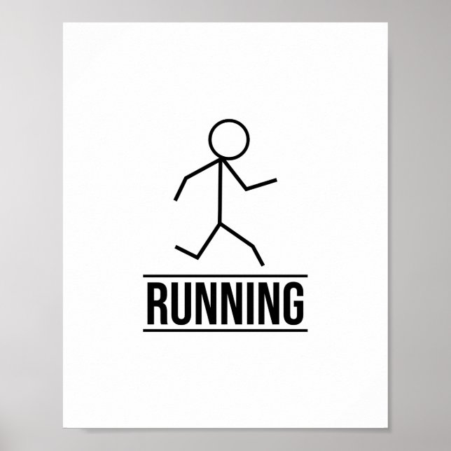 Small Running Stick Figure Poster (Front)