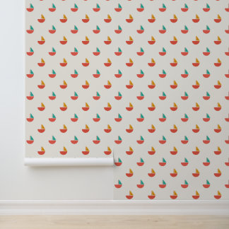 Small sailboat patterned wallpaper