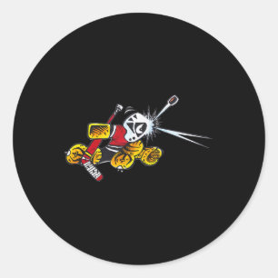Small Saves Cartoon Hockey Goalie Slap Shot Mask S Classic Round Sticker