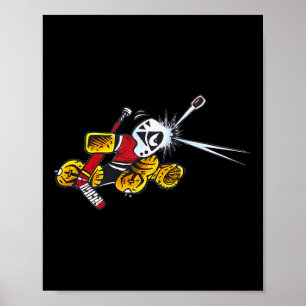Small Saves Cartoon Hockey Goalie Slap Shot Mask S Poster