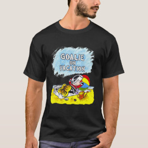 Small Saves Hockey Goalie On Vacation Humour Beach T-Shirt
