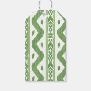 Small Scale Apple Green Ikat Gift Tags