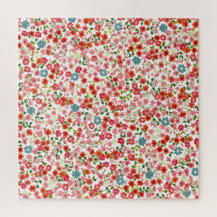 Small-scale flowers, calico style seamless backgro jigsaw puzzle