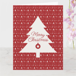 Small-Scale Red & White Christmas Card