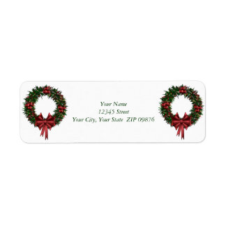 Small Self-Stick Wreath Address Labels