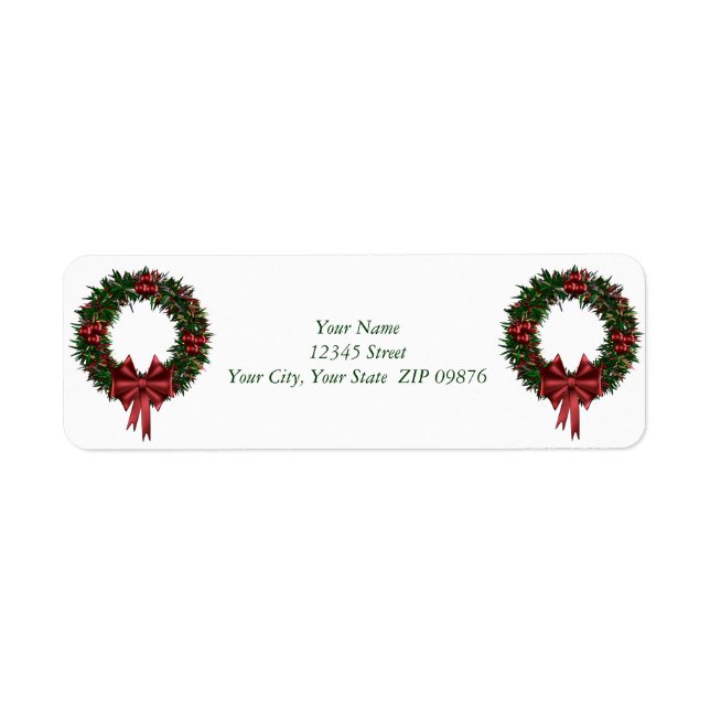 Small Self-Stick Wreath Address Labels (Front)