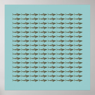 small sharks patterning poster