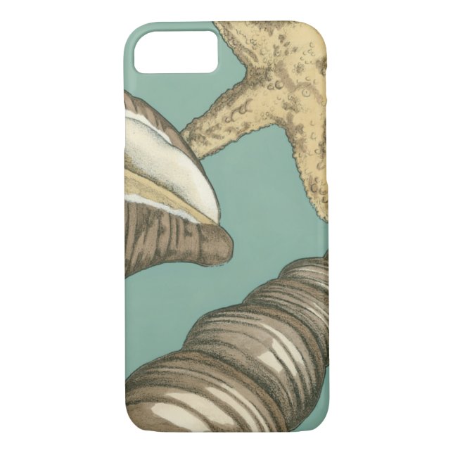 Small Shell Trio on Teal Case-Mate iPhone Case (Back)