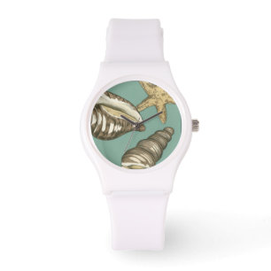 Small Shell Trio on Teal Watch