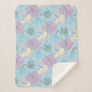 “Small Sherpa Blanket – Blue & Purple Clover”