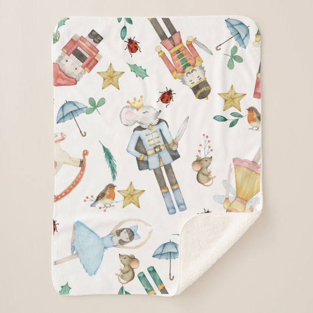 small sherpa blanket - ideal gift for new baby  (Front)