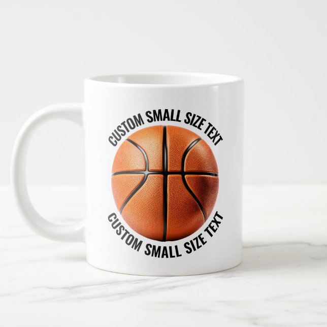 Small Size Personalised Text Giant Basketball Mug (Left)