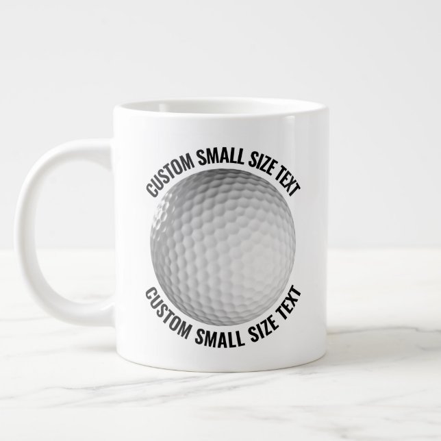 Small Size Personalised Text Giant Golf Mug 20oz (Left)