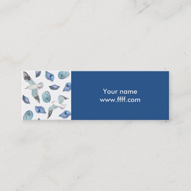 Small size seagulls and shells business cards (Front)