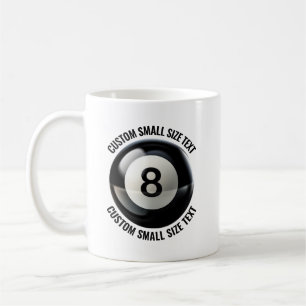 Small Size Text 11oz Personalised 8 Ball Mug