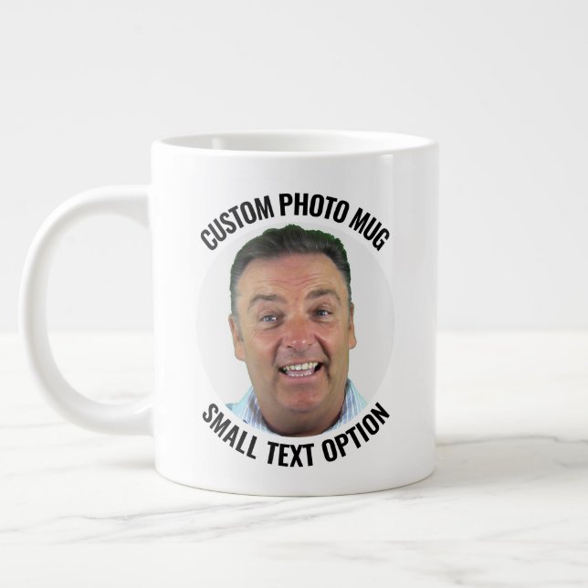 Small Size Text Personalised Giant Photo Mug (Left)