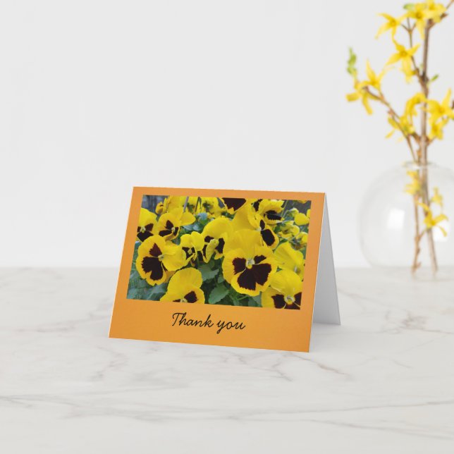 Small-size Thank you- Pansies Card (Yellow Flower)