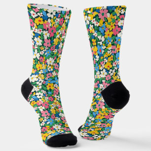Small Spring Flowers Pattern Socks