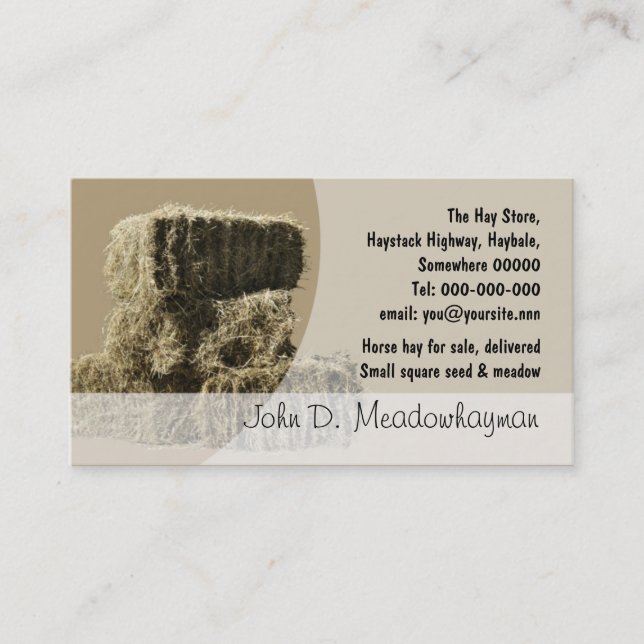 Small square hay bales stack business card (Front)
