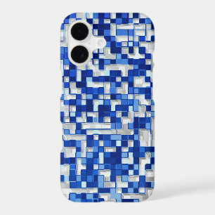 Small squares overlapped, tones of blue with white