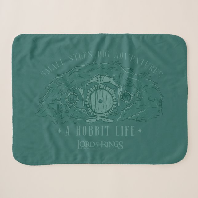 Small Steps, Big Adventures - A Hobbit Life Sherpa Blanket (Front (Horizontal))