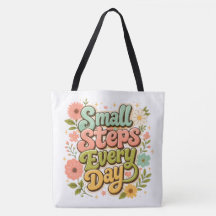 Small Steps Every Day Floral Retro Motivational 