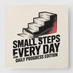 Small Steps Every Day Square Wall Clock