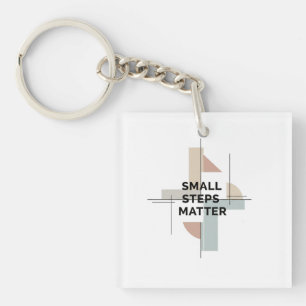 Small Steps Matter Modern Key Ring