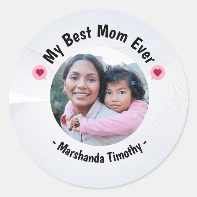 Small Sticker, Big Love Surprise Your Love Mum Classic Round Sticker (Front)