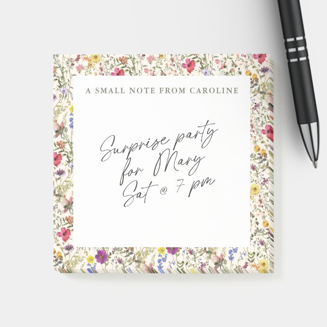 Small Sticky Notepad Wildflower Watercolor Floral (Creator Uploaded)