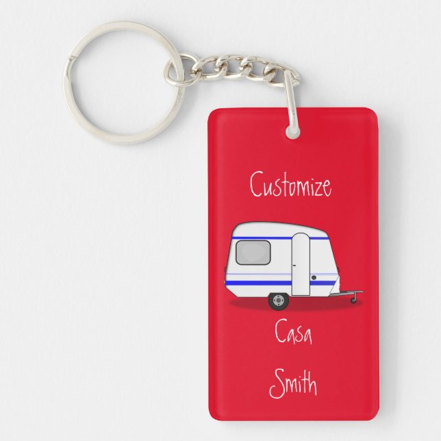 Small streamlined trailer gypsy caravan key ring (Front)