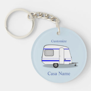 Small streamlined trailer gypsy caravan keychain