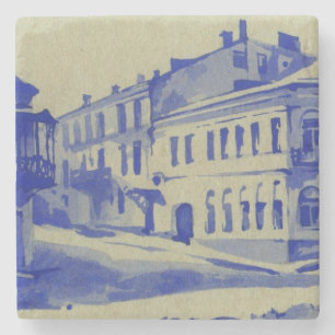 Small streets in the old town stone coaster