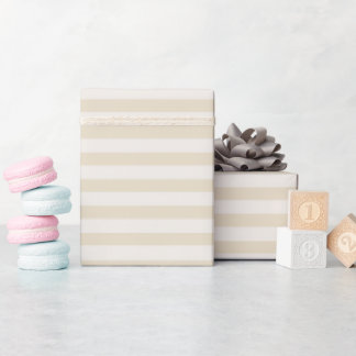 Small Striped Beige Ivory - Wrapping Paper Roll