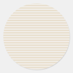 Small Stripes Beige Ivory Classic Round Sticker
