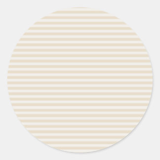 Small Stripes Beige Ivory Classic Round Sticker