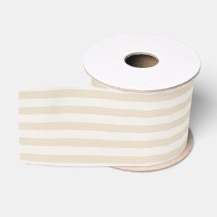 Small Stripes Beige Ivory Elegant Grosgrain Ribbon
