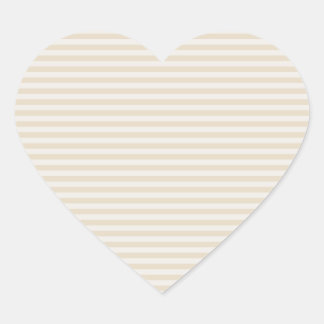 Small Stripes Beige Ivory Heart Sticker