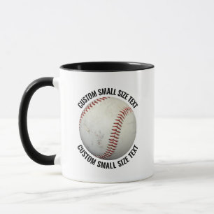 Small Text BLACK Combo 11oz Custom Baseball Mug