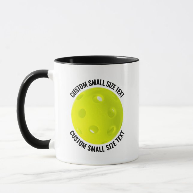 Small Text BLACK Combo 11oz Custom Pickleball Mug (Left)